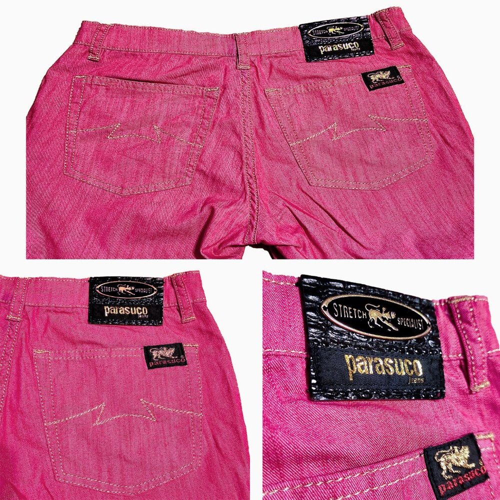 Parasuco Vintage Pink Extreme Fit Jeans Womens Size 28 – Stretch Denim Y2K Style - Picture 4 of 5